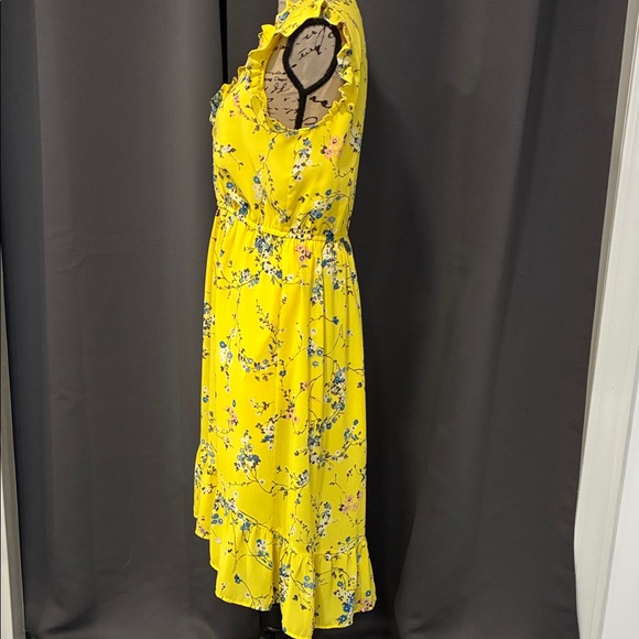 LOFT Yellow Floral Midi Dress - Picture 3 of 7